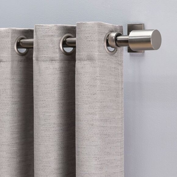 Ricardo Grasscloth Lined Grommet Patio Panel w/Wand 110x84 Ash